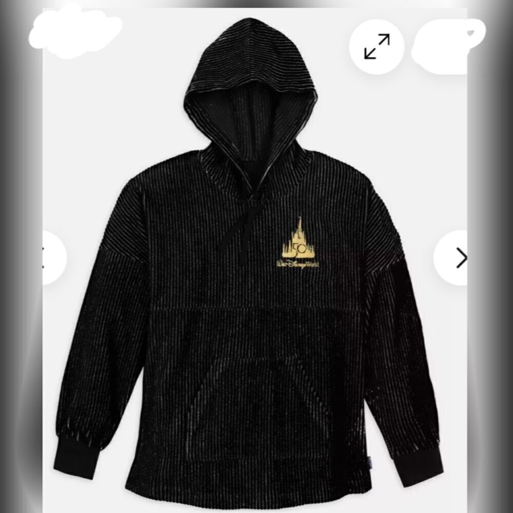 Disney World 50th Anniversary Black Velour Hoodie Limited Edition